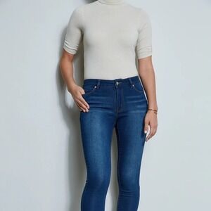 Tahari Ella High Rise Skinny Jeans Medium Wash Blue Denim Women Size 6/28